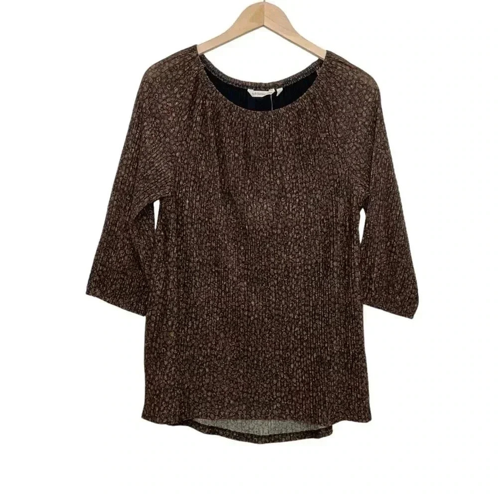 Soft Surroundings Carmella Top Minerva Red 3/4 Sleeve Size Small